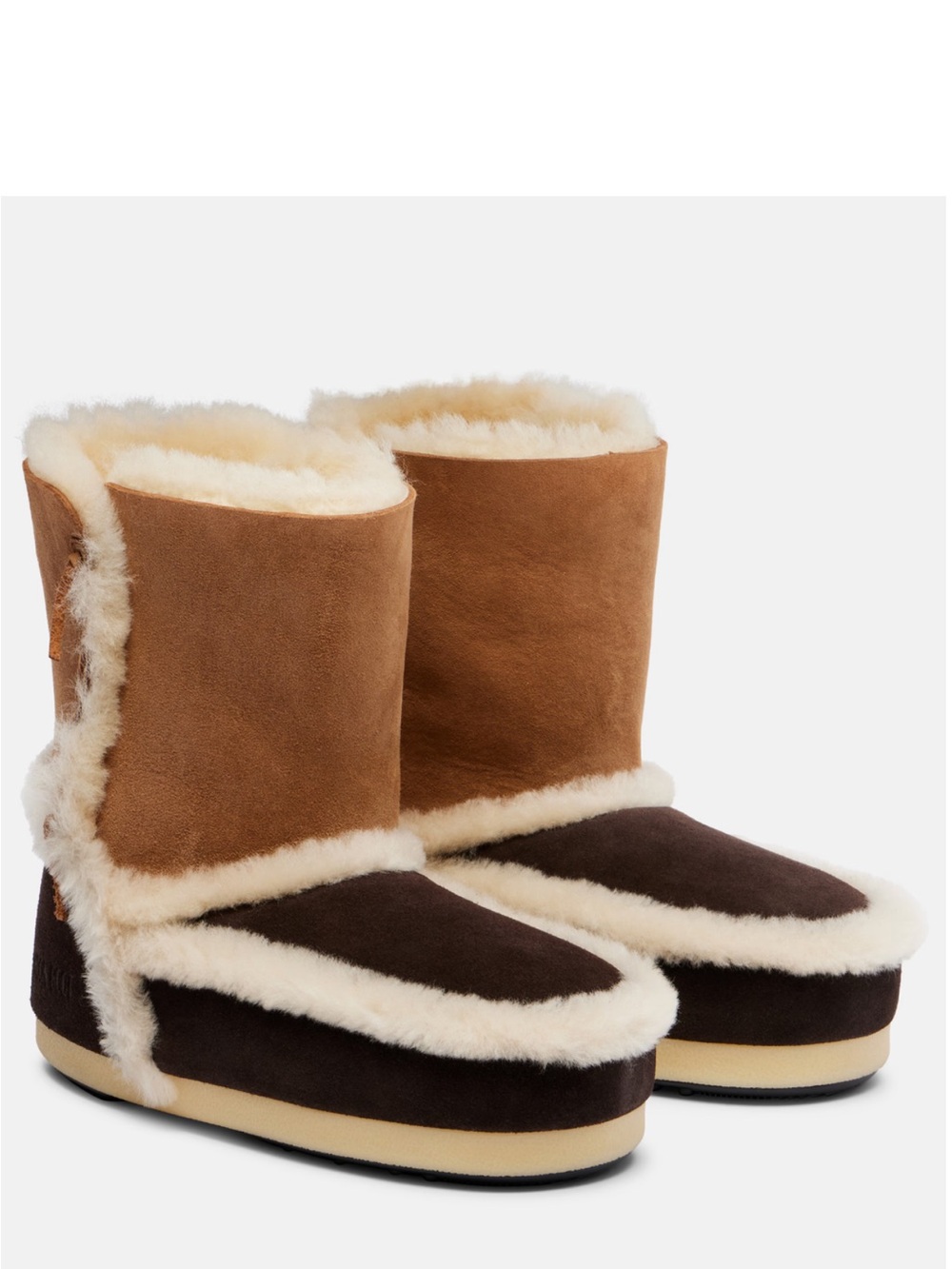 Shearling-Trim Brown Suede Women's Shearling Boots NWT